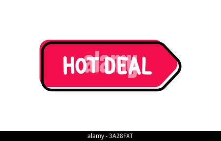 Hot Deal. Badge, icon, logo vector design illustration on white background Stock Vector