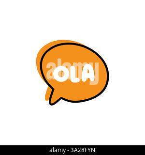 Ola. Badge, icon, logo vector design illustration on white background Stock Vector