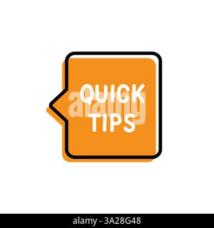 Quick Tips. Badge, icon, logo vector design illustration on white background Stock Vector