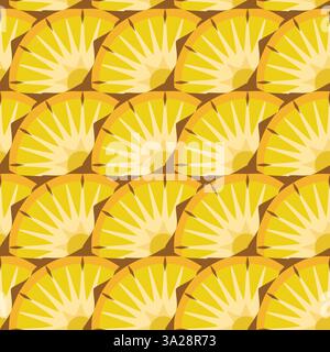 Pineapple slices seamless pattern vector illustration Stock Vector