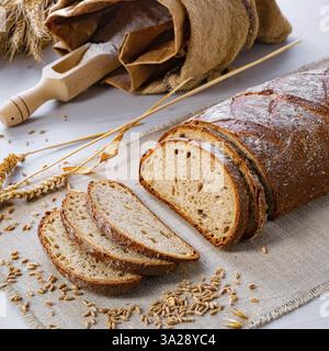 Delicious mixed rye bread, also known as grey bread Stock Photo - Alamy