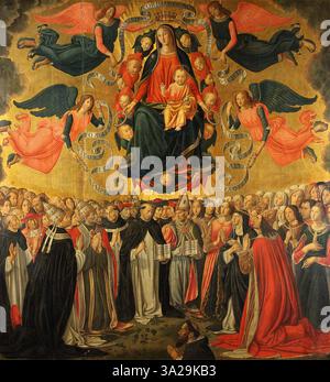 This painting by Cosimo Rosselli depicts the Virgin and Child ...
