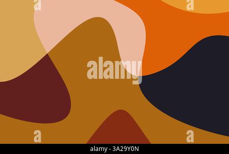 colorful abstract psychedelic liquid and fluid background pattern. geometric flat color background Stock Vector