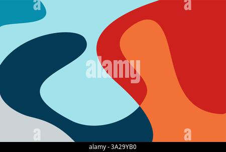 Abstract geometric pop art background with wave pattern. flat fun color background Stock Vector