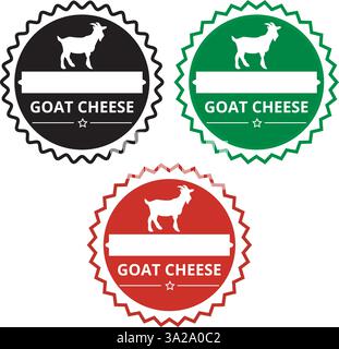 Goat cheese round sign on a white background Stock Vector