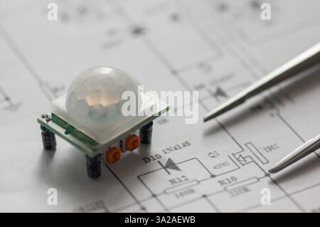 IR motion sensor load switch Stock Photo