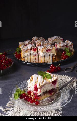 Cheesecake with meran and redcurrants Stock Photo