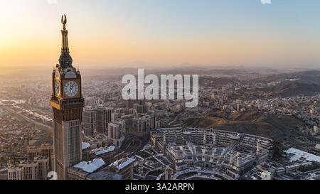 Aerial view Mecca skyline , Makkah city Saudi Arabia - Makkah Clock