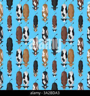 Illustration of cows in a repeating pattern Stock Vector