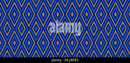 Blue yellow seamless argyle pattern. Dark navy rhombus repeated texture wallpaper. Masculine diamond background for textile design, fabric swatch, scarf cloth, suit print. Vector backdrop  Stock Vector