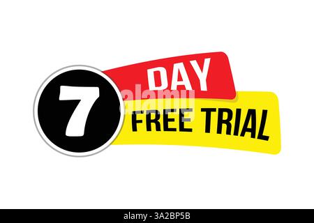 Experience Premium Features with Our 7-Day Free Trial: No Strings Attached! Stock Vector
