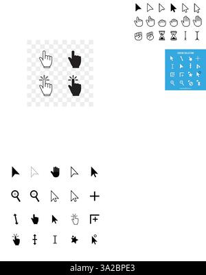Flat design mouse cursor set vector icon Stock Vector