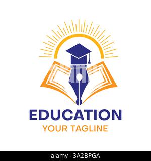 The Art of Education Logo Design Stock Vector