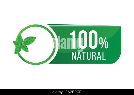 100% natural product realistic vector. Stock Vector