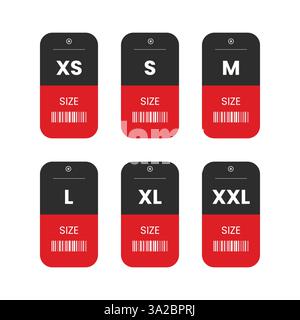 Clothing size vector icons set. Stock Vector