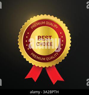 vector best choice Award golden label and badge design Stock Vector