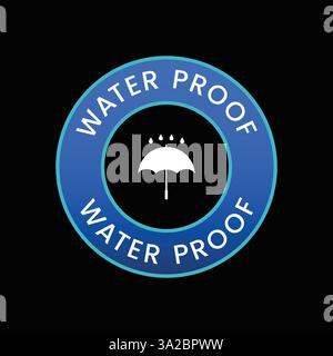 Water proof logo icon Stock Vector