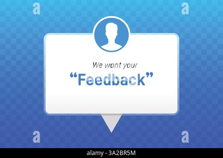 vector feedback Bubble quote box template with commas design Stock Vector
