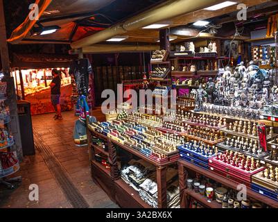 View of a shop selling luxurious Hungarian chess sets in Budapest, Hungary. Stock Photo