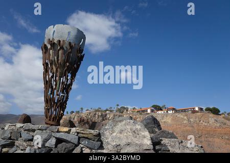 An old torch holder in a pier of San Sebastian, Gomera, Spain Stock Photo