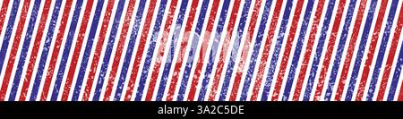 Grunge barber background with red and blue stripes - vector illustration Stock Vector