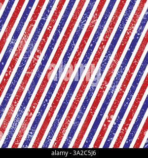 Grunge barber background with red and blue stripes - vector illustration Stock Vector