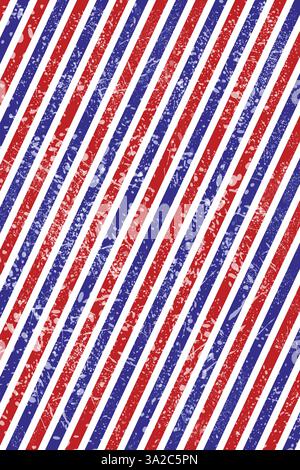 Grunge barber background with red and blue stripes - vector illustration Stock Vector
