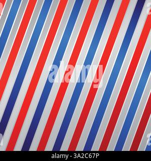 Elegant barber background with red and blue stripes - vector illustration Stock Vector