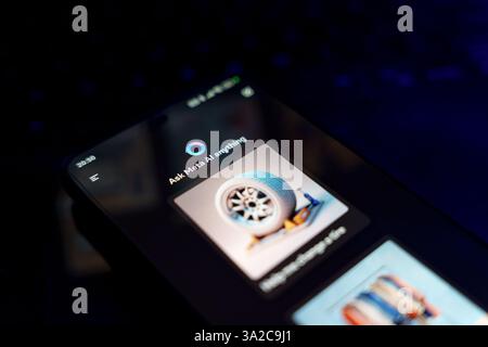 Meta AI chatbot application on smartphone. March 13, 2025 Stock Photo