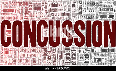Concussion vector illustration word cloud isolated on a white background. Stock Vector