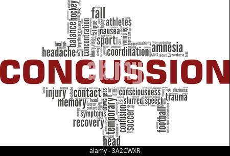 Concussion vector illustration word cloud isolated on a white background. Stock Vector
