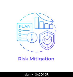Risk mitigation blue gradient concept icon Stock Vector