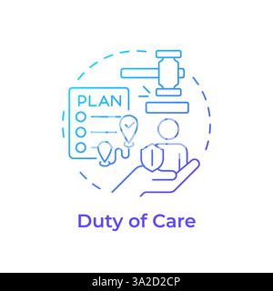 Duty of care blue gradient concept icon Stock Vector