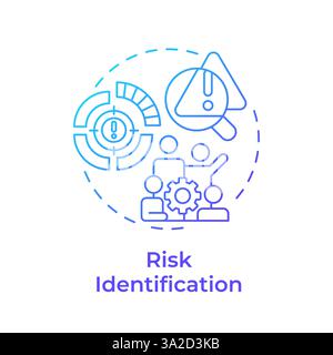 Risk identification blue gradient concept icon Stock Vector