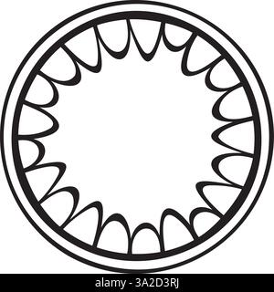 Vector illustration made with lines creating a circular border. Stock Vector