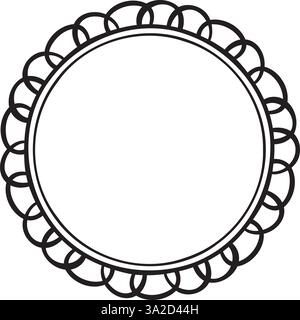 Vector illustration made with lines creating a circular border. Stock Vector