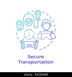 Secure transportation blue gradient concept icon Stock Vector