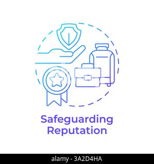 Safeguarding reputation blue gradient concept icon Stock Vector