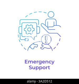 Emergency support blue gradient concept icon Stock Vector
