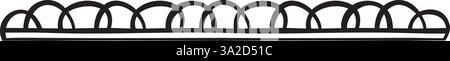 Vector illustration made with lines creating a horizontal border Stock Vector