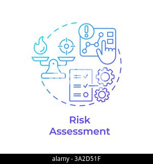Risk assessment blue gradient concept icon Stock Vector