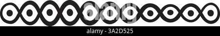 Vector illustration made with circles and dots creating a horizontal border Stock Vector