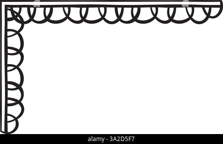 Vector illustration made with lines creating an L-shaped border Stock Vector