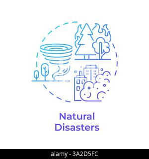 Natural disasters blue gradient concept icon Stock Vector