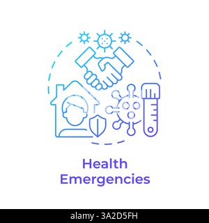 Health emergencies blue gradient concept icon Stock Vector
