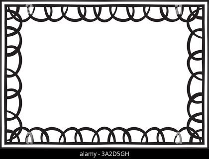 Vector illustration made with lines creating a rectangular border Stock Vector