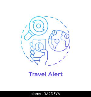 Travel alert blue gradient concept icon Stock Vector