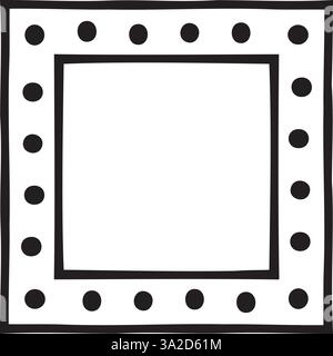 Vector illustration made with lines and dots creating a square border Stock Vector