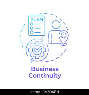 Business continuity blue gradient concept icon Stock Vector