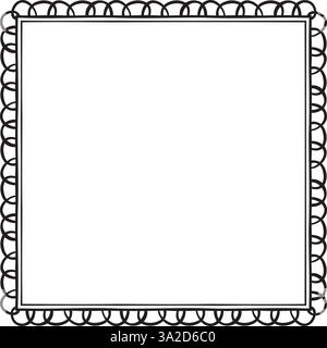 Vector illustration made with lines creating a square border Stock Vector